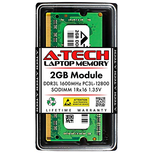 A-Tech 2GB RAM Replacement for Micron MT4KTF25664HZ-1G6E2 | DDR3/DDR3L 1600MHz PC3L-12800 1Rx16 1.35V SODIMM 204-Pin Memory Module