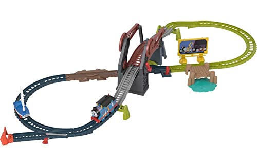 Thomas & Friends Bridge Lift Thomas & Skiff Train Set with Motorized Engine and Toy Boat for Preschool Kids Ages 3 Years and up