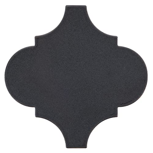Ardor Arabesque Black 4.7 in. x 0.35 in. Metallic Porcelain Wall Tile Sample