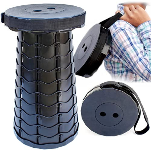 Retractable Stool – Lightweight Portable Telescoping Stool – Heavy Duty Collapsible Stool Seat for Outdoors – Retractable Folding Stool for Work – Collapsible Stool for All Activities