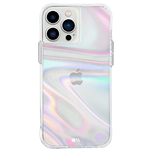 Case-Mate iPhone 13 Pro Max Case [10ft Drop Protection] [Wireless Charging] Soap Bubble Phone Case for iPhone 13 Pro Max – Luxury Iridescent Swirl Effect, Lightweight, Shock Absorbing, Anti Scratch