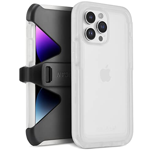 Pelican Voyager Series – iPhone 13 Pro Case – 18ft Military Grade Drop Protection, Compatible with Wireless Charging – with Belt Clip Holster – Heavy Duty, Rugged, Anti Yellowing – Clear