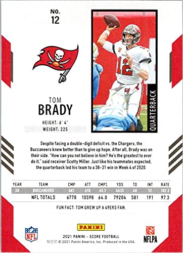 2021 Score #12 Tom Brady Tampa Bay Buccaneers NM-MT NFL Football | The Storepaperoomates Retail Market - Fast Affordable Shopping