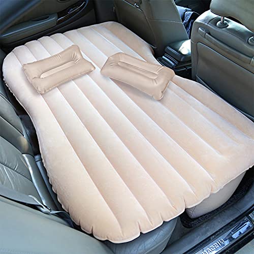 Haomaomao Car Air Mattress Travel Inflatable Back Seat Air Bed Cushion with Auto Pump and Two Pillows, Portable Camping Vacation Rest Sleeping