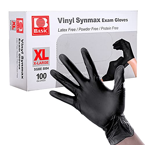 Disposable Vinyl Exam Gloves, 100pcs Latex-Free & Powder-Free Medical Exam Gloves, Food Safe, XL Size
