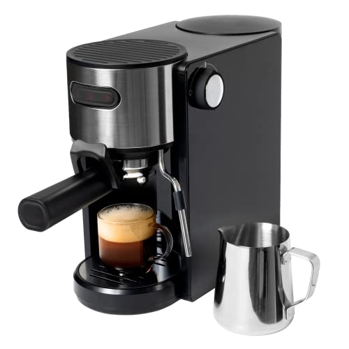 Willow & Everett Coffee Espresso Machine, Compact Espresso Machine for Coffee Grinds and Espresso Pods with Milk Frother and Steam Wand, Includes 5oz Frothing Pitcher