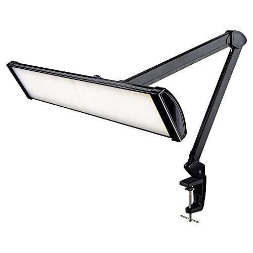 Neatfi 3,500 Lumens Ultra Task Lamp with Clamp, 26 Inches Wide Metal Lamp, Dimmable, 45W Super Bright LED Desk Lamp, 270 Pcs SMD LEDs (Black)