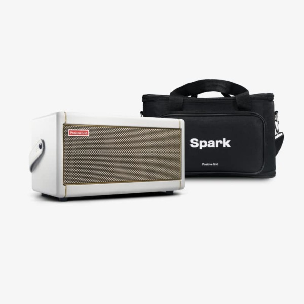Positive Grid Spark Pearl Guitar Amplifier + Traveler Bag Bundle – Electric, Bass and Acoustic Guitar 40-Watt Combo Amp Including Spark Mobile App