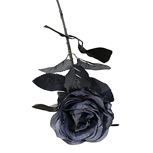 Fake Roses, Single Stem Premium Velvet Touch Artificial Rose, Home/Garden/ Wedding Bouquet Bride Bouquet Flower Bouquet for Wedding Home Party Decoration Event (Black)