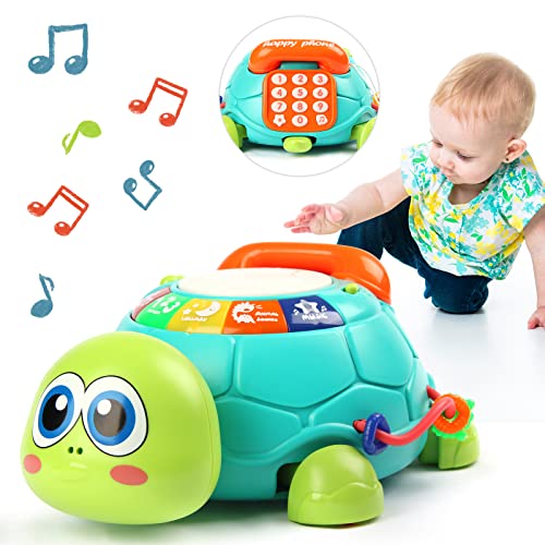 Crawling Musical Turtle Baby Toy with Music and LED Light Up for Baby, Fun Early Development Educational Infant Toy, Cute Baby Boys Girls Gifts for Baby Toys 6-12 Months