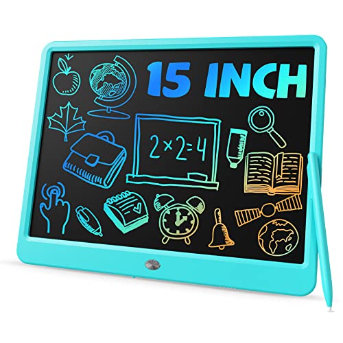 TEKFUN 15inch LCD Writing Tablet Teen Boy Girl Gifts Ideas, Easter Birthday Gifts for Kids, Drawing Board Educational Toys for 6 4 5 3 Year Old Boys, Homeschool and Office Message Memo Board (Blue)