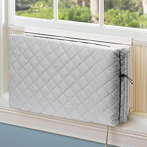 Indoor Air Conditioner Cover Window AC Unit Cover with Drawstring Double Insulation for Inside(21″x15″x3.5″)