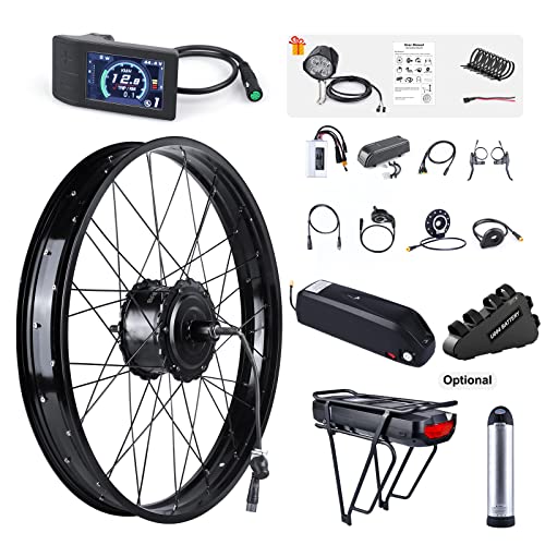BAFANG 48V 750W Rear Hub Motor : 20 Inch Fat Tire Electric Bike Conversion Kit with 48V 17.5Ah Rear Battery for Rear Cassette Wheel with 500C Display & PAS