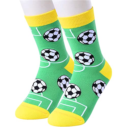 HAPPYPOP Boys Socks Kids Socks Novelty Soccer Socks Shark Gifts for Kids Boys, Funny Gifts for Boys 7 to 10 Years