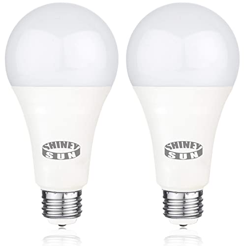 Sunshiney A21 3 Way Led Bulb 2 Pack, 6/14/20W (50/100/150W Incandecent Bulb Equivanlent), 500/1600/2200LM – 5000K Daylight