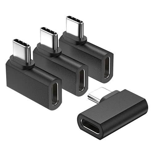 UseBean Right Angle USB C Extension Adapter, (4-Pack) Left 90-Degree PD 100W 20Gbps 4K@60Hz Type C 3.2 Gen2 Male to Female Extender, USB-C Video Extended Converter,for Steam Deck,Switch,MacBook,etc