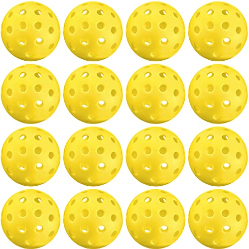 Vobab 16 Pack Outdoor Pickleballs Balls, Pickleballs Approved by USAPA for Sanctioned Tournament Play, 40 Holes Designed for Outdoor Courts to Maintain Sufficient Elasticity and Durable