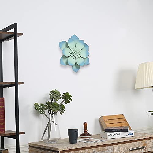 Blue Metal Flower Wall Decor, 13″ Flower Sculpture Home Decor for Bedroom, Living Room, Bathroom, Kitchen, Garden, Patio Porch – Rustic Floral Wall Art Hanging Decorations – Christmas Gift | The Storepaperoomates Retail Market - Fast Affordable Shopping