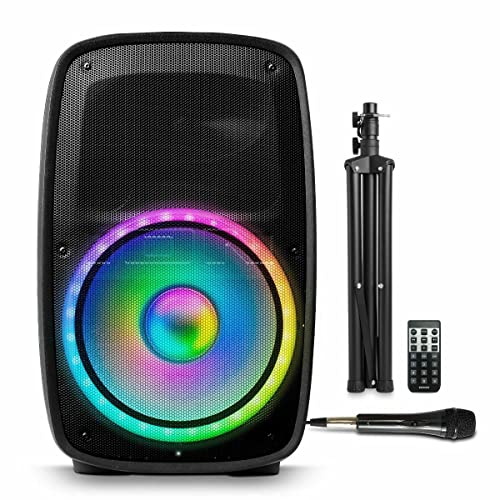Ion Audio Total PA Glow MAX – Bluetooth Speaker, PA System with Microphone Stand & Party Lights (Renewed)