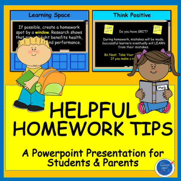 HOMEWORK HELPS POWERPOINT PRESENTATION – BACK TO SCHOOL NIGHT – SHOW TO PARENTS & STUDENTS