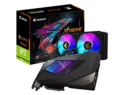 GIGABYTE AORUS GeForce RTX 3080 Xtreme WATERFORCE 10G (REV2.0) Graphics Card, All-in-one Cooling System, LHR, 10GB 320-bit GDDR6X, GV-N3080AORUSX W-10GD REV2.0 Video Card