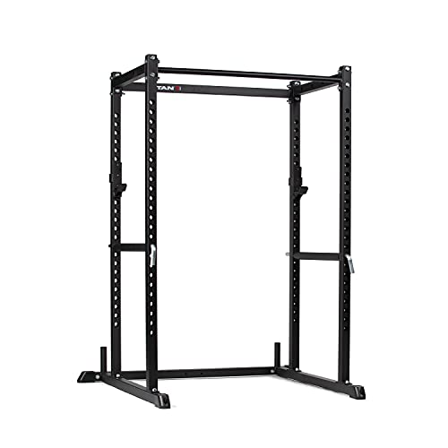Titan Fitness T-2 Series Power Rack 71-inches High, J-Hooks, Single Pull-Up Bar, Safeties, Weight Plate Horns