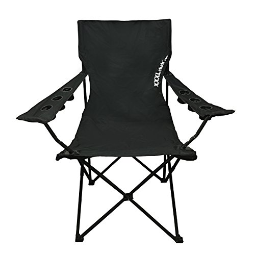 EasyGoProducts Portable Folding Sports Outdoor XXXL Giant Oversized-Big Football Tailgating Camping Chair – 6 Cup Holders-Gift, 1, New Black
