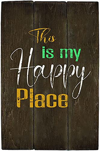 SACOINK This is My Happy Place – Kitchen Porch Wall Decor Metal Sign, Vintage Lake Cabin Art Door Decorations My House Our Sweet Home Garden Farmhouse Gift, 8×12 Inch