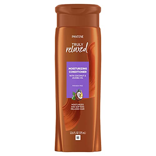 Pantene Moisturizing Conditioner with Coconut & Jojoba Oil for Relaxed and Curly Hair, Pack of 4, 50.4 Fl Oz