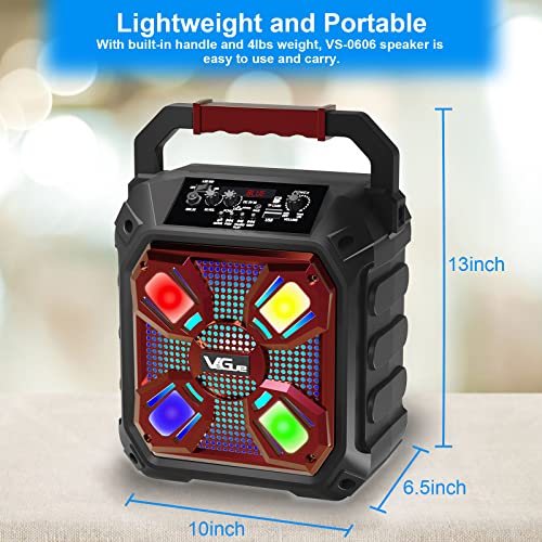 Karaoke Machine for Kids, VeGue Portable Bluetooth Speaker PA System with Wireless Microphone, LED Lights, Remote Control, Supports Tf Card/USB/AUX Input, Ideal for Home Karaoke, Party (VS-0606) | The Storepaperoomates Retail Market - Fast Affordable Shopping