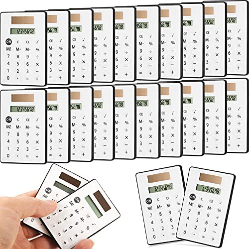 24 Pieces Pocket Size Calculator Mini Calculators 8 Digit Display Solar Basic Calculator for Desktop Home Accounting Office School Students Kids