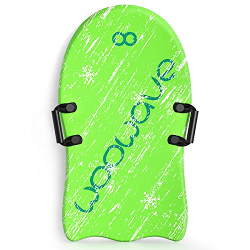 WOOWAVE Foam Sled for Kids Super Lightweight 36 inch Snow Sleds Toboggan with PE Core and Slick Bottom (Green)