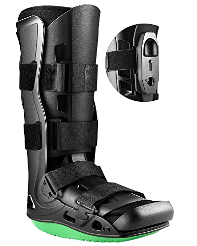 NEENCA Medical Inflatable Walking Boot, Air Cam Walker Fracture Boot, Orthopedic Boot for Ankle Foot Pain Recovery, Sprained Ankle, Stress Fracture,Broken Foot,Achilles Tendonitis. Tall Version-USA042 (Black, Medium)