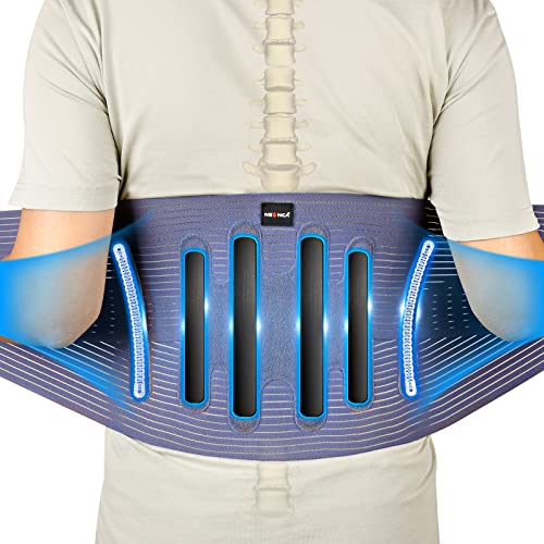 NEENCA Back Support Brace for Pain Relief of Back/Lumbar/Waist, Adjustable Magnet Lumbar Support with Spring Stabilizers, Air Mesh Waist Wrap for Injury, Herniated Disc, Sciatica, Scoliosis and more