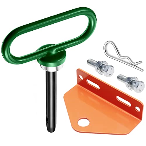 EilxMag Universal Heavy Duty Zero Turn Mower Trailer Hitch and Strong Heavy Duty Neodymium Magnet Trailer Gate Pin with 2 Bolts -1/2” R-Clip (Combo Pack,Green＋Orange)