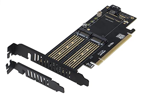 SEDNA – PCIe M.2 NVME and M2 SATA Dual SSD Adapter Card ( SSD not Included )