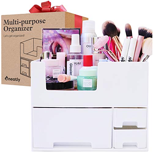White Makeup Organizer For Vanity Organizers And Storage, Make Up Organizator With Drawers, Organizador De Maquillaje Skincare Organizers And Cosmetics Organizer Display Cases Make Up Organizer Stands