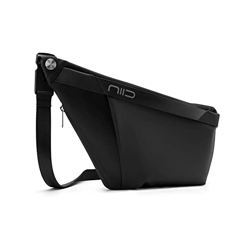 NIID-FINO 4 Compact EDC Sling Bag, Minimalist Chest Shoulder Backpack Crossbody Bag for Men Women Lightweight Slim Daypack for Tactical, Travel, Work, Gym, Sport(Excluding Mask Pack)
