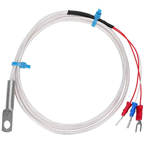 Stainless Steel Temperature Sensor Probe PT100 Thermistor Temperature Sensor Measuring Probe Round Hole Patch Type(3m)