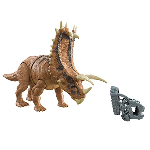 Jurassic World Camp Cretaceous Mega Destroyers Pentaceratops Dinosaur Action Figure, Toy Gift with Movable Joints, Attack and Breakout Feature