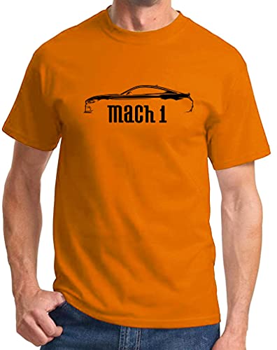 2021 2022 Ford Mach 1 Mustang Classic Outline Design Print Tshirt X-Large Orange