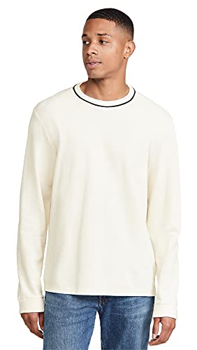 Club Monaco Men’s Pique Sweatshirt, Blanc de Blanc, Off White, XL