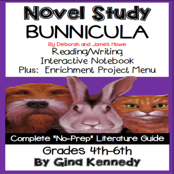 Novel Study- Bunnicula by Deborah and James Howe and Project Menu