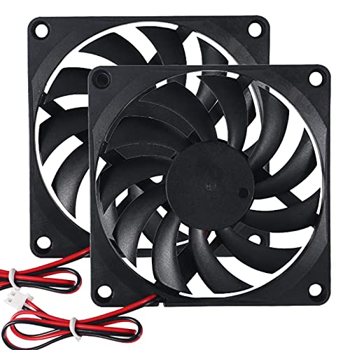 2Pcs DC 24V 8010 Fan Dual Ball Bearings 80mm 10mm Fan 3D Printer 80x80x10 Brushless Cooling Fan for Makerbot for 3D Printer PC CPU Computer Case Fan Cooler and Other Small Heat Dissipation Equipment