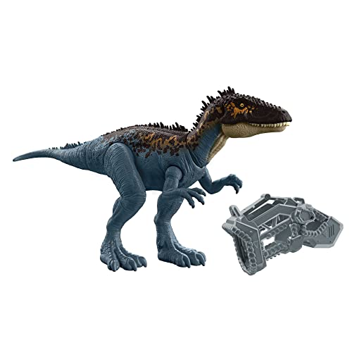 Jurassic World Mega Destroyers Carcharodontosaurus Dinosaur Action Figure, Toy Gift with Movable Joints, Attack and Breakout Feature
