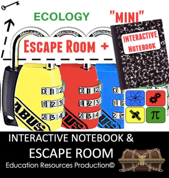 Ecology Interactive Notebook & Escape Room Combination Bundle