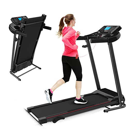Home Foldable Treadmill with Incline, Electric Folding Treadmill for Walking Treadmill Machine 5″ LCD Screen 250 LB Capacity MP3 (Black/Grey)