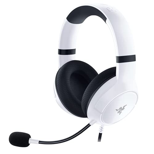 Razer Kaira X Wired Headset for Xbox Series X|S, Xbox One, PC, Mac & Mobile Devices: Triforce 50mm Drivers – HyperClear Cardioid Mic – Flowknit Memory Foam Ear Cushions – On-Headset Controls – White