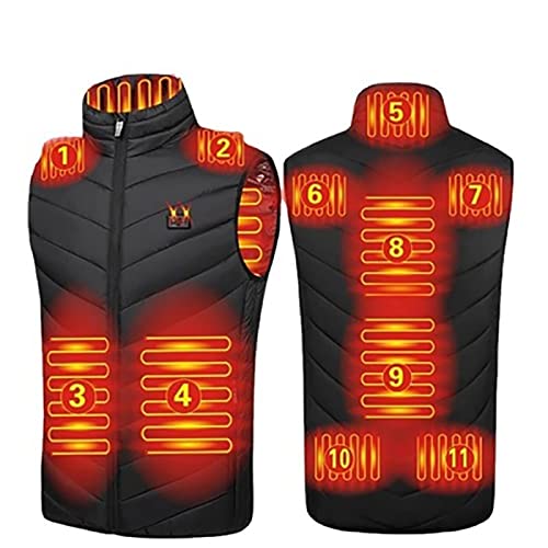 Heated Vest USB Electric Heated Vest Heated Jacket Winter Vest for Outdoor Motorcycle Camping Fishing Skiing ( Color : Black , Size : 4X-Large )