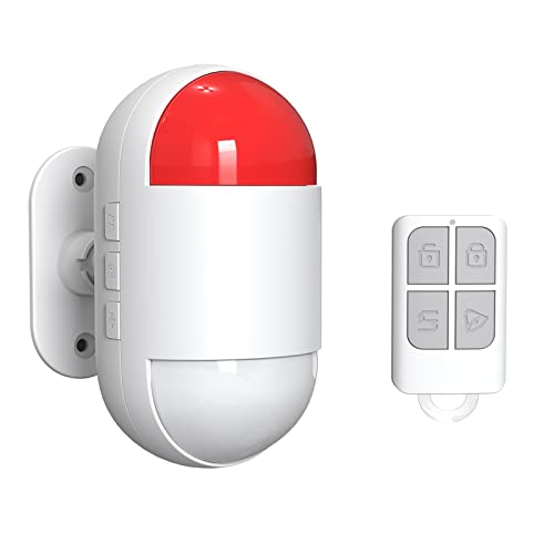 Motion Sensor Alarm, PIR Indoor Motion Detector with Siren, 125dB Motion Detector with Remote Control(White) | The Storepaperoomates Retail Market - Fast Affordable Shopping